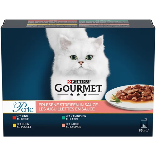 Gourmet Multi pakiranje - Perle 8 x 85 g - Govedina, piščanec, zajec & losos