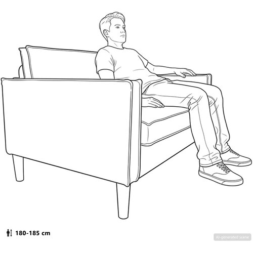  XXL fotelja Krem Umjetna koža - Krem 110 cm Slike