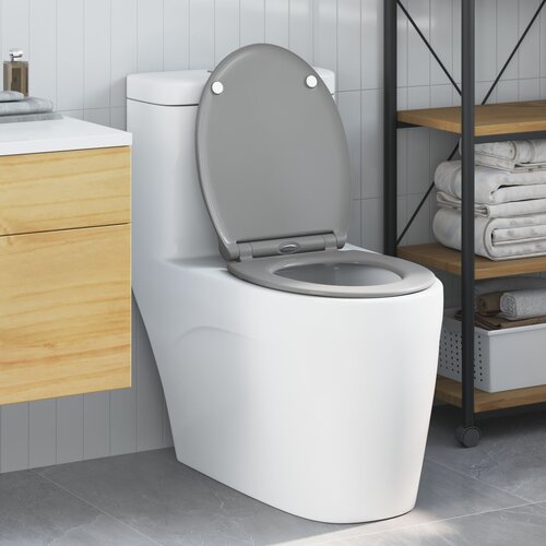 VidaXL Siva Plastika Standard WC sjedalo Duguljasto Minimalističko Slike