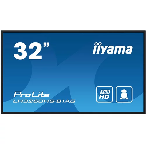 Iiyama Monitor LED LH3260HS-B1AG 32" Full HD professional digital signage display VA 1920 x 1080 @60Hz 500 cd/mÂ² 8ms Android 11 OS, iiSignageÂ², FailOver, EShare landscape, portrait - LH3260HS-B1AG