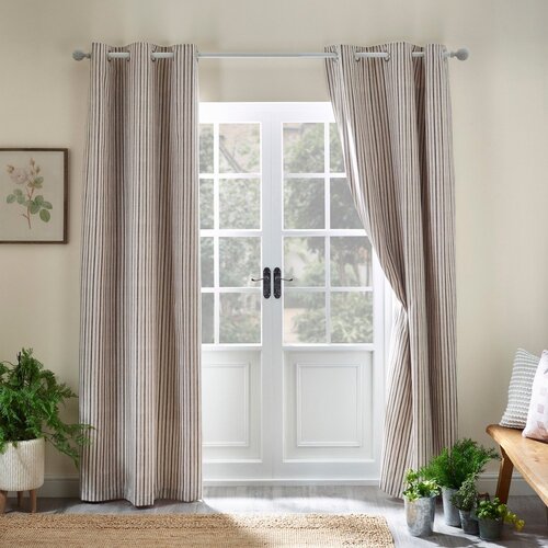 Catherine Lansfield Rjave zavese v kompletu 2 ks 168x183 cm Logan Stripe &amp;ndash; Slike