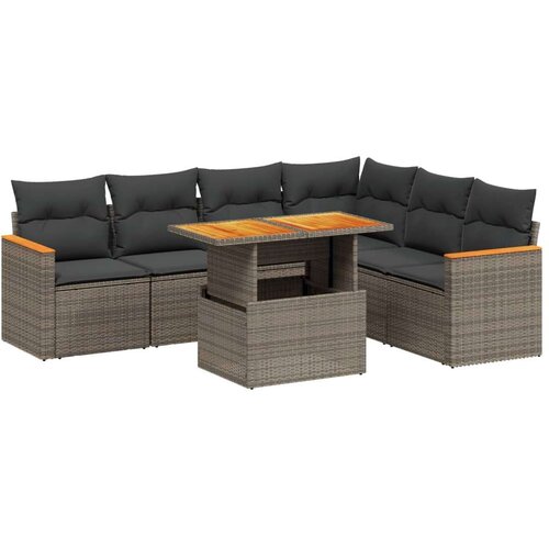 vidaXL 7-dijelni set vrtnih sofa sivi od poliratana Cijene