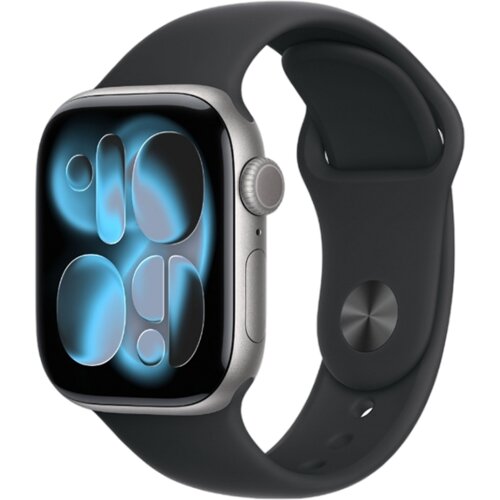 Apple Watch Series 11 GPS 46mm Space Grey Aluminium Case With Black Sport Band MEV44 M/L Slike
