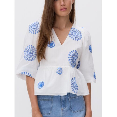 Reserved Bluza s peplumom - bijela Cijene