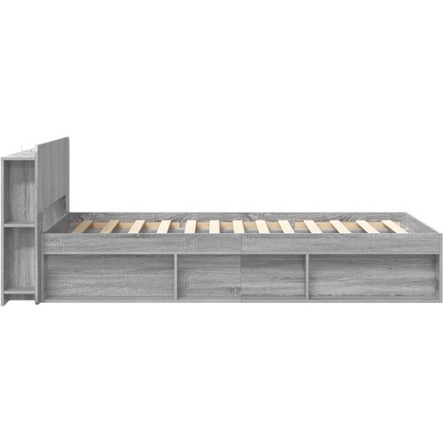  Okvir kreveta s pohranom s uzglavljem Siva Sonoma 100 x 200 cm Slike
