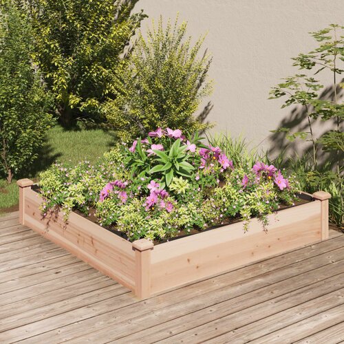 vidaXL Vrtna visoka greda s podlogo 120x120x25 cm trden les jelke Cene