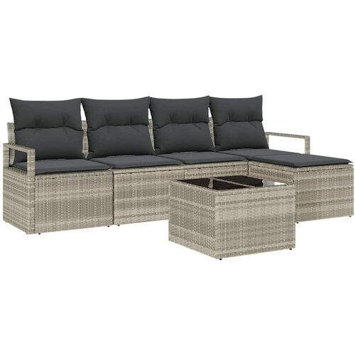  Set sofe 6 kom. Svjetlosiva poliratan 230 x 117 x 85 cm Slike