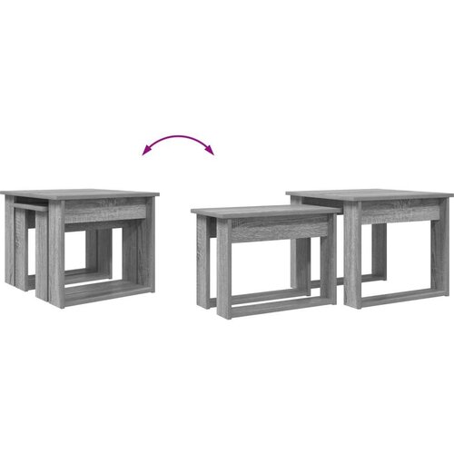  Set stolića za kavu 2 pcs Siva Sonoma Konstruirano drvo Slike