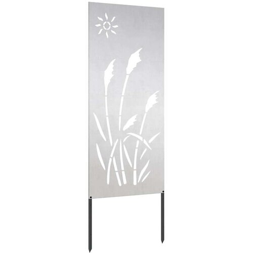 VidaXL Dekorativna ploča za vrt Srebrna 50 x 140 cm Slike