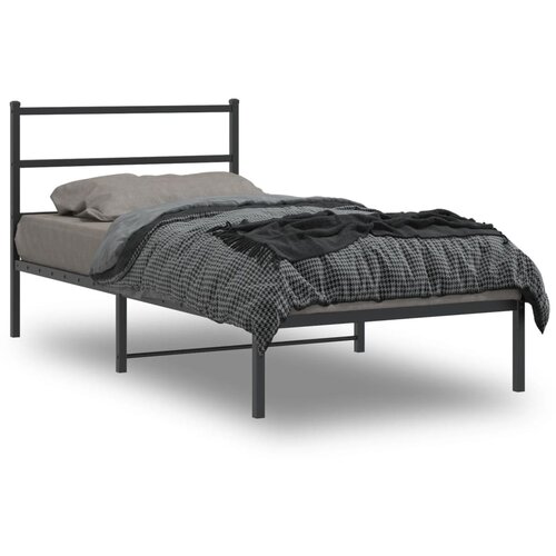vidaXL Metalni okvir za krevet s uzglavljem crni 100x190 cm Cene