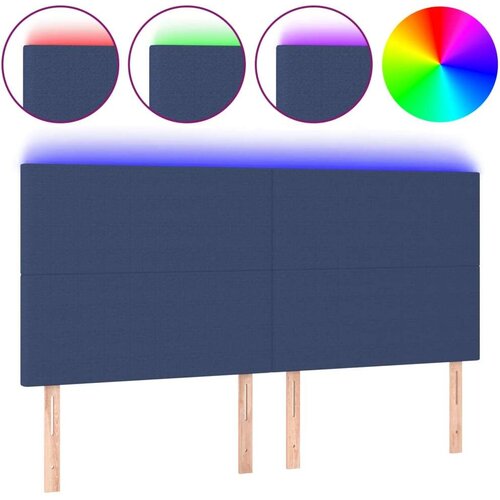  Uzglavlje plavo 180x5x118/128 cm od tkanine Slike