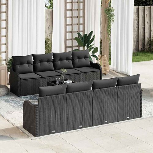  Sjedeća garnitura za vrt Crna 55 x 55 x 37 cm poliratan Cijene