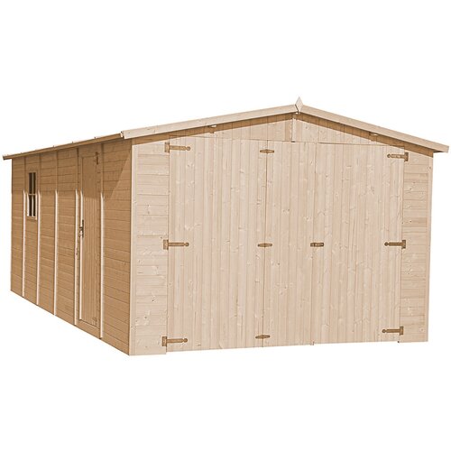 Timbela Lesena garaža 18 m&amp;sup2; - H222x616x324 cm - Panelna konstrukcija - M102, (21823614) Slike