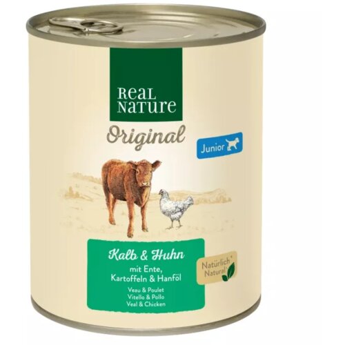 Real Nature Junior teletina in pi&scaron;čanec 800g konzerva Cene