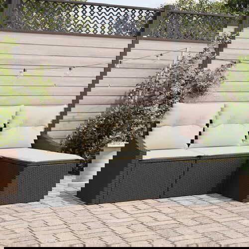 vidaXL 4-dijelni vrtni kauč set s jastučićima crni poli rattan Cijene