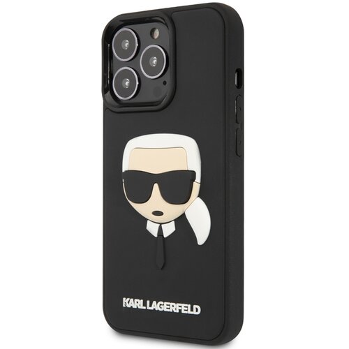 Karl Lagerfeld Ohi&amp;scaron;je za Apple iPhone 13 Pro Max 3D guma Karlova glava, ?rna, (21244230) Slike