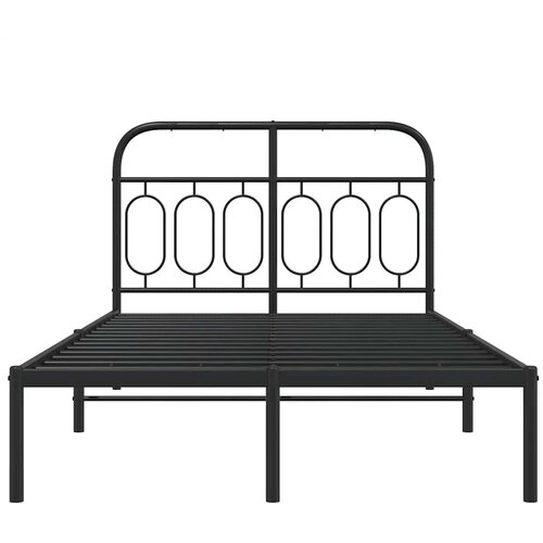  Metalni okvir za krevet s uzglavljem crni 120x200 cm Slike
