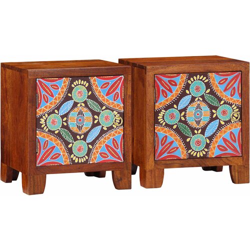 VidaXL Noćni ormarić 2 kom 40x30x45 cm Puno drvo bagrem Slike