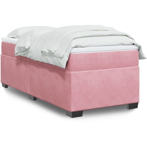 vidaXL Box spring postelja z vzmetnico roza 90x200 cm žamet Cene