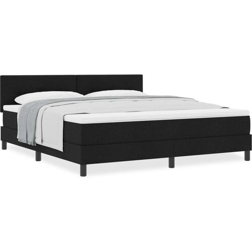 Box Spring krevet s madracem Crni 180x200 cm Tkanina Slike