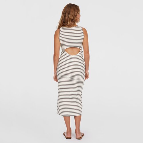 O&amp;#039;neill Jess Midi Rib Dress white yarn dye stripe Slike