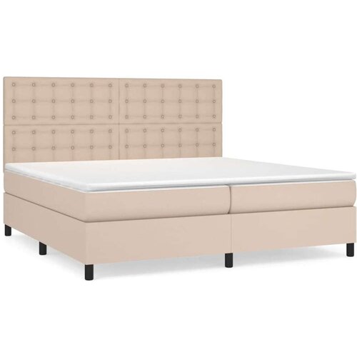  Krevet box spring s madracem cappuccino 200x200cm umjetna koža Slike