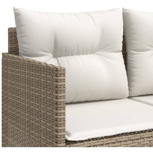  5-dijelni vrtni set sofa s jastucima bež od poliratana 204 x 55 x 70 cm Slike
