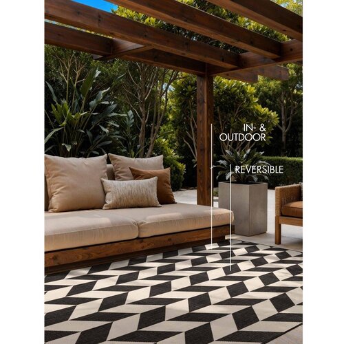 Ted Baker Črna/kremno bela notranja in zunanja preproga 200x300 cm Haringey Terrick &amp;ndash; Slike
