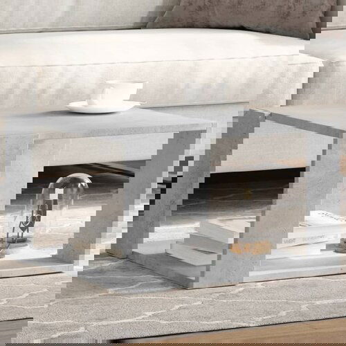 vidaXL Klubska mizica betonsko siva 51,5x51,5x30 cm inženirski les Cene