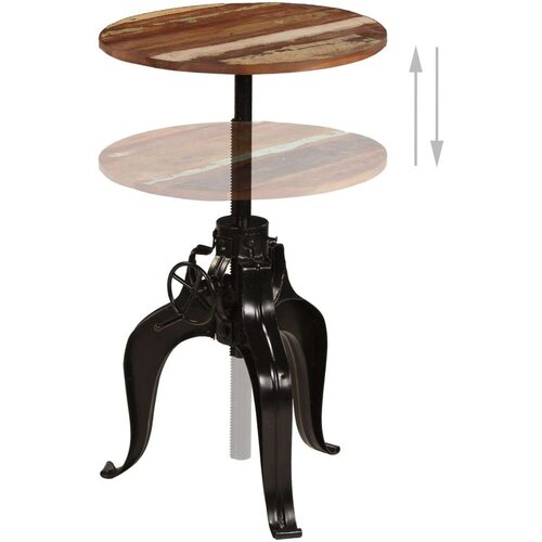  barski stol od masivnog obnovljenog drva 60 x (76 - 110) cm Slike