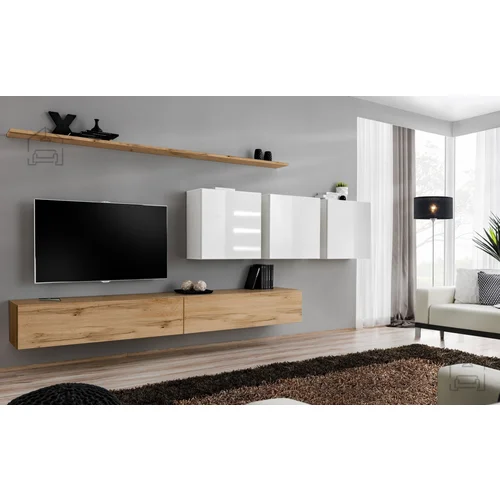 ASM Meble Dnevni TV regal Switch VII 340 cm - votan/bel