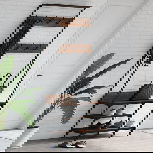 VidaXL Stalak za odjeću i cipele smeđa boja hrasta 80x40x184 cm Slike