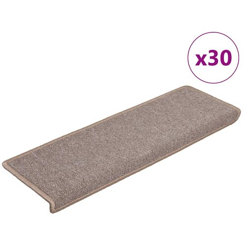  Prostirke za stepenice 30 kom 65x21x4 cm svijetlosmeđe pravokutne rubove Slike