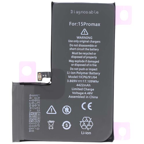 AVIZAR Diagnostična baterija za iPhone 15 Pro Max Li-Polymer 3,86V 4422mAh 17,1Wh, Črna, (5000220845) Cene