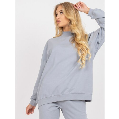 Fashion Hunters Basic gray oversize sweatshirt with long sleeves Slike