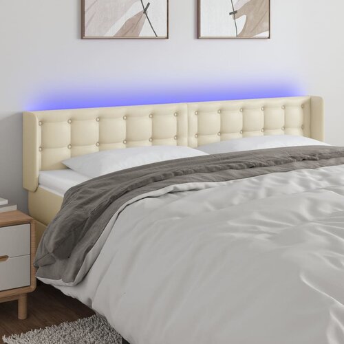  LED uzglavlje krem 183x16x78/88 cm od umjetne kože Cijene