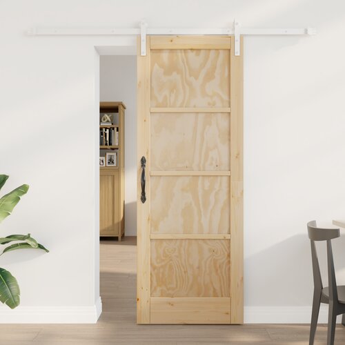 VidaXL Klizna Vrata s Hardverskim Setom 73.5x198.5 cm Puno Drvo Bor Slike