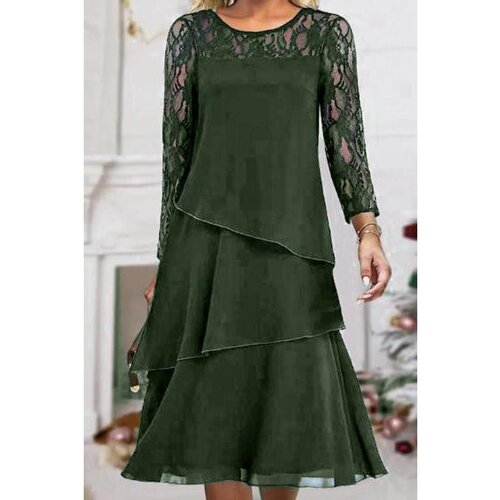 Fenzy Elegantna Haljina Sa Čipkom, Maslinasta Cijene