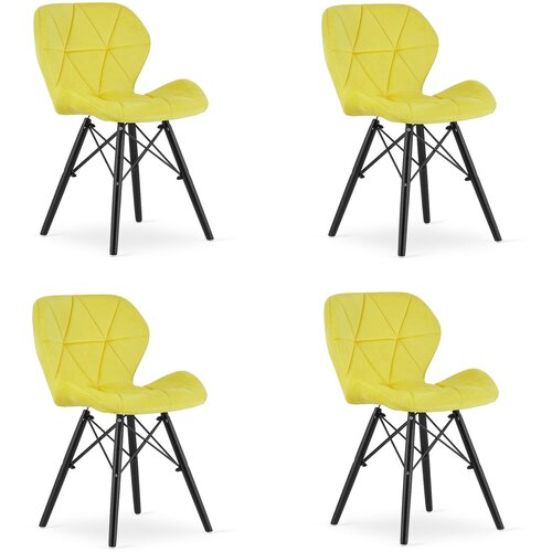 Brandless LAGO stol Velvet - rumena / črne noge x 4, (22030883) Cene