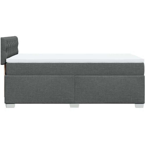 VidaXL Krevet s oprugama i madracem tamnosivi 90x200 cm od tkanine Slike