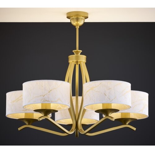 Jupiter 2110 - Luster na &amp;scaron;ipci KASZMIR 5xE27/15W/230V bela/zlatna/dekor mermera Slike