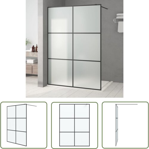 The Living Store Pregrada za tu&amp;scaron; črna 140x195 cm motno ESG steklo - Tu&amp;scaron; Stena, (21745286) Slike