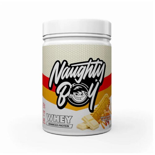 Naughty Boy Advanced Whey Protein, Bela čokolada-biskvit, 900g Slike