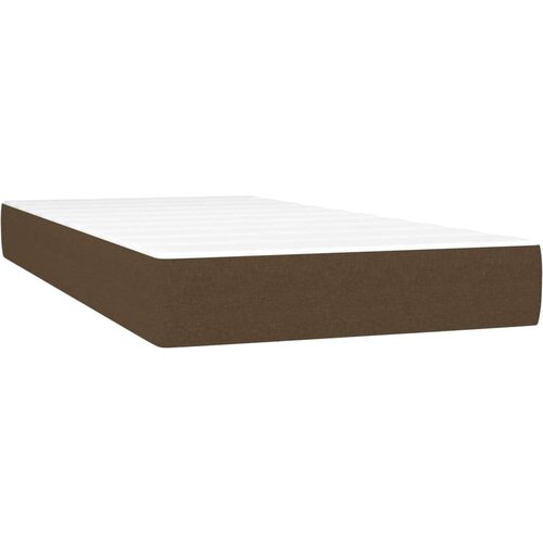 VidaXL Krevet box spring s madracem tamnosmeđi 120 x 190 cm od tkanine Slike
