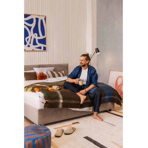 Bonami Selection Smeđe-sivi tapecirani bračni krevet s podnicom i prostorom za odlaganje 160x200 cm Myra Bold &amp;ndash; Slike