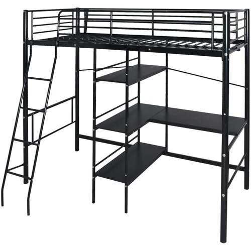  Krevet s madracem Crna 200 x 90 cm Metal Cijene