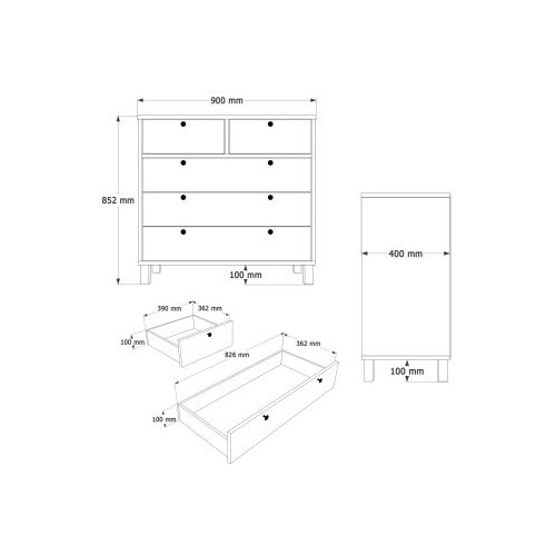 Hanah home Komoda Nord ND3 SW Slike