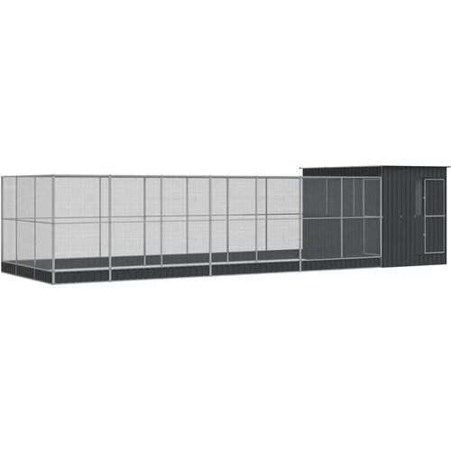  Kavez za ptice s produžetkom srebrni 911x303x216 cm čelični Slike