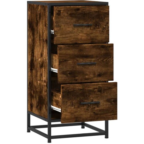  Komoda boja hrasta 35 5x35x76 cm konstruirano drvo i metal Slike