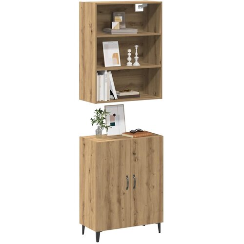 VidaXL Komoda s stensko omaro artisan hrast 60x31x60 cm inženirski les Slike